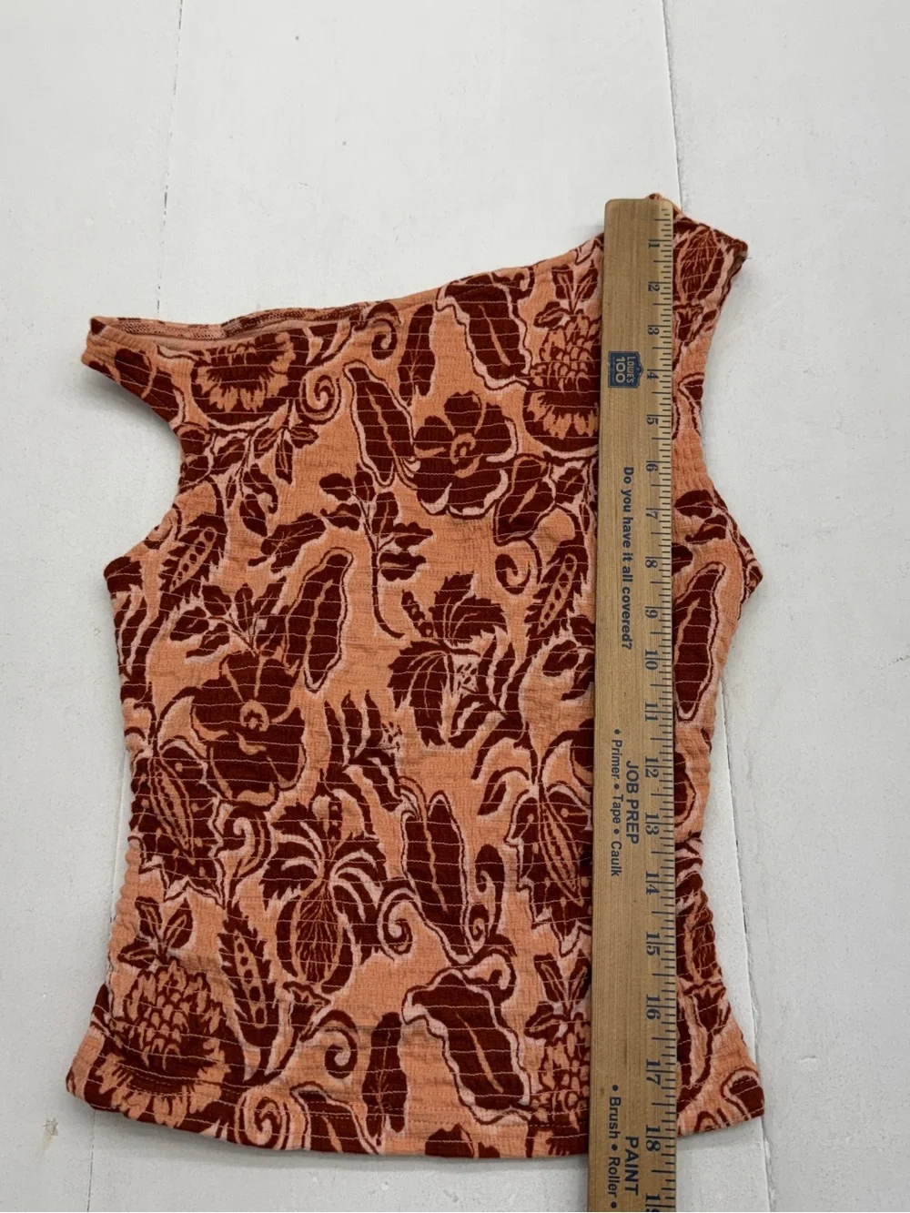 Free People Shea Apricot Combo One-Shoulder Floral Tank Top Size S/M